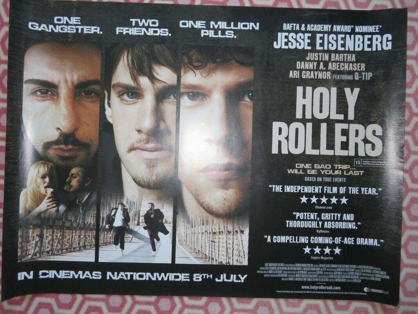 HOLY ROLLERS QUAD (30"x 40") ROLLED POSTER JESSE EISENBERG JUSTIN BARTHA 2010 Movie posters