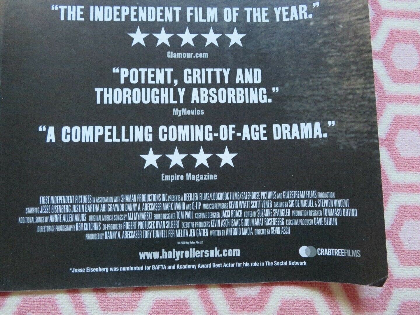 HOLY ROLLERS QUAD (30"x 40") ROLLED POSTER JESSE EISENBERG JUSTIN BARTHA 2010 Movie posters