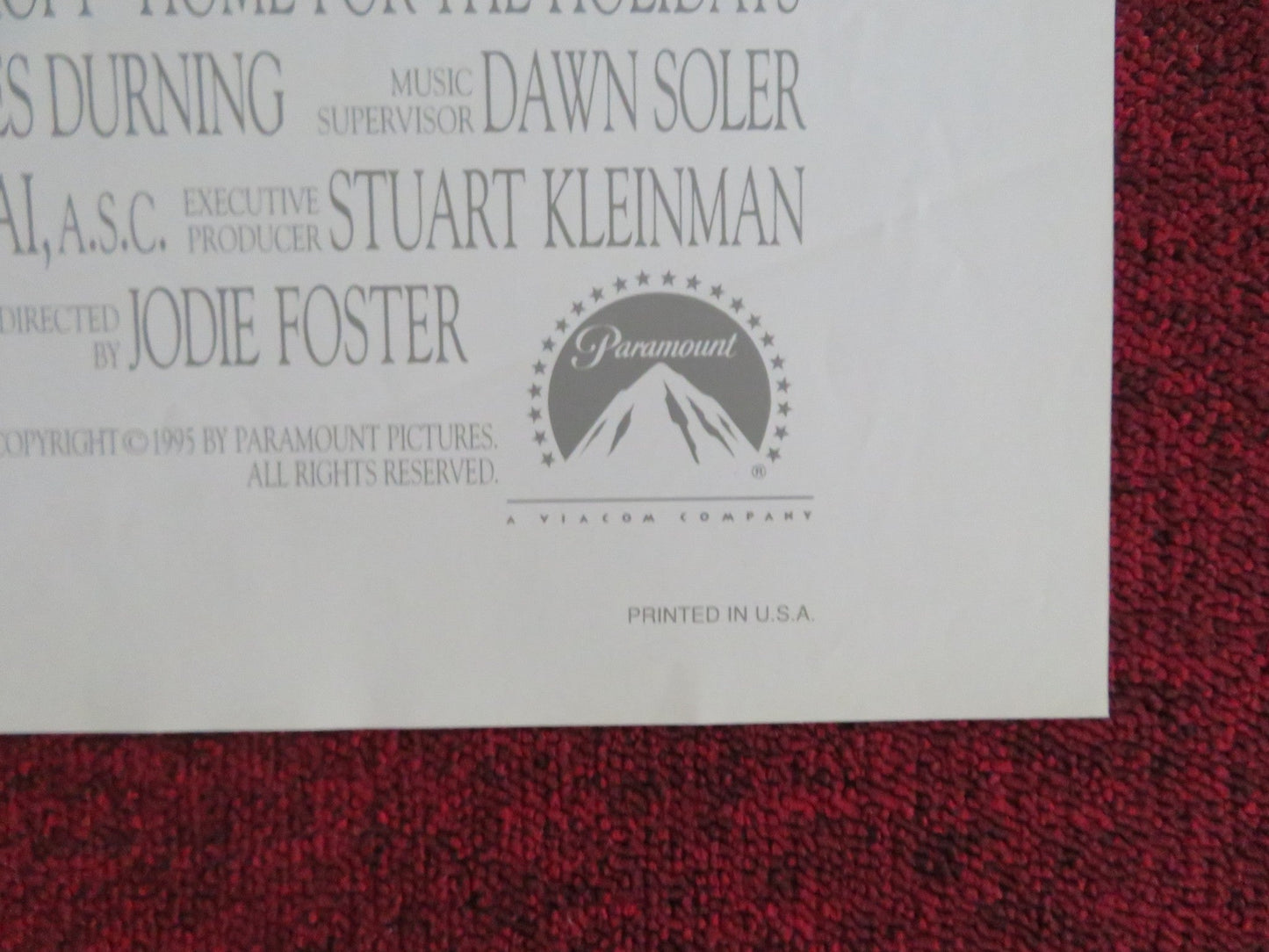 HOME FOR THE HOLIDAYS FOLDED US ONE SHEET POSTER HOLLY HUNTER R. DOWNEY JR. 1995 Rendezvous Cinema Movie posters