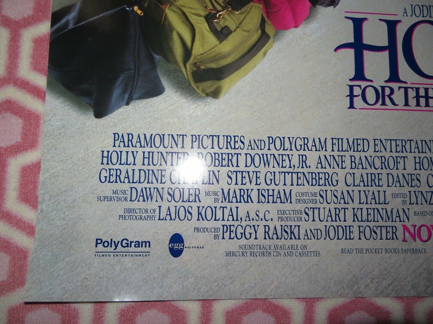 HOME FOR THE HOLIDAYS US ONE SHEET ROLLED POSTER JODIE FOSTER HOLLY HUNTER 1995 Movie posters