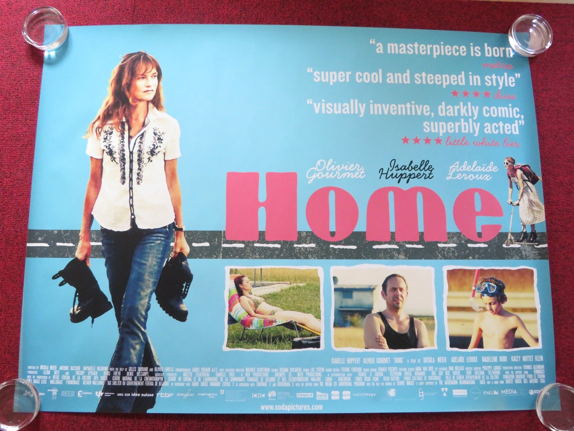 HOME UK QUAD (30"x 40") ROLLED POSTER ISABELLE HUPPERT OLIVIER GOURMET 2008 Rendezvous Cinema Movie posters