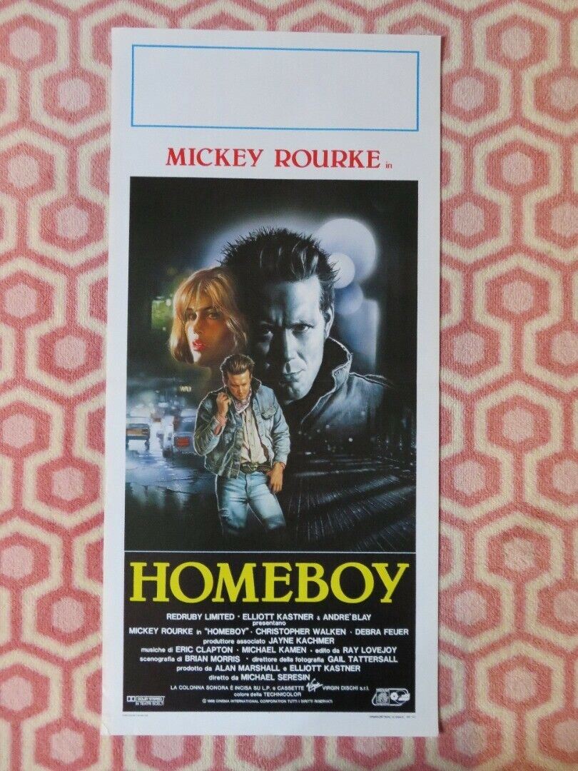 HOMEBOY ITALIAN LOCANDINA (27.5"x13") POSTER MICKEY ROURKE 1988 Movie posters