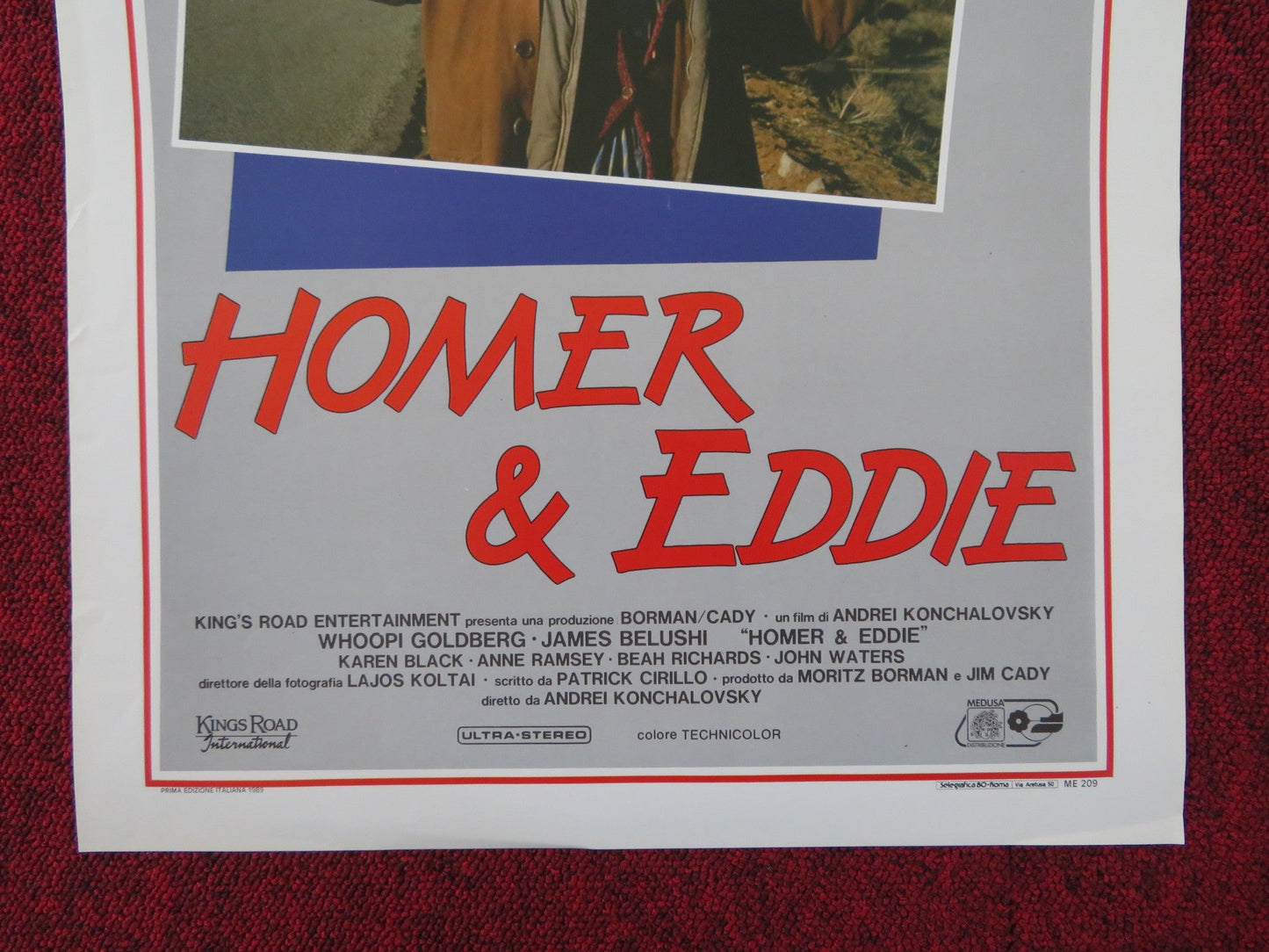 HOMER AND EDDIE ITALIAN LOCANDINA POSTER WHOOPI GOLDBERG JAMES BELUSHI 1989 Rendezvous Cinema Movie posters