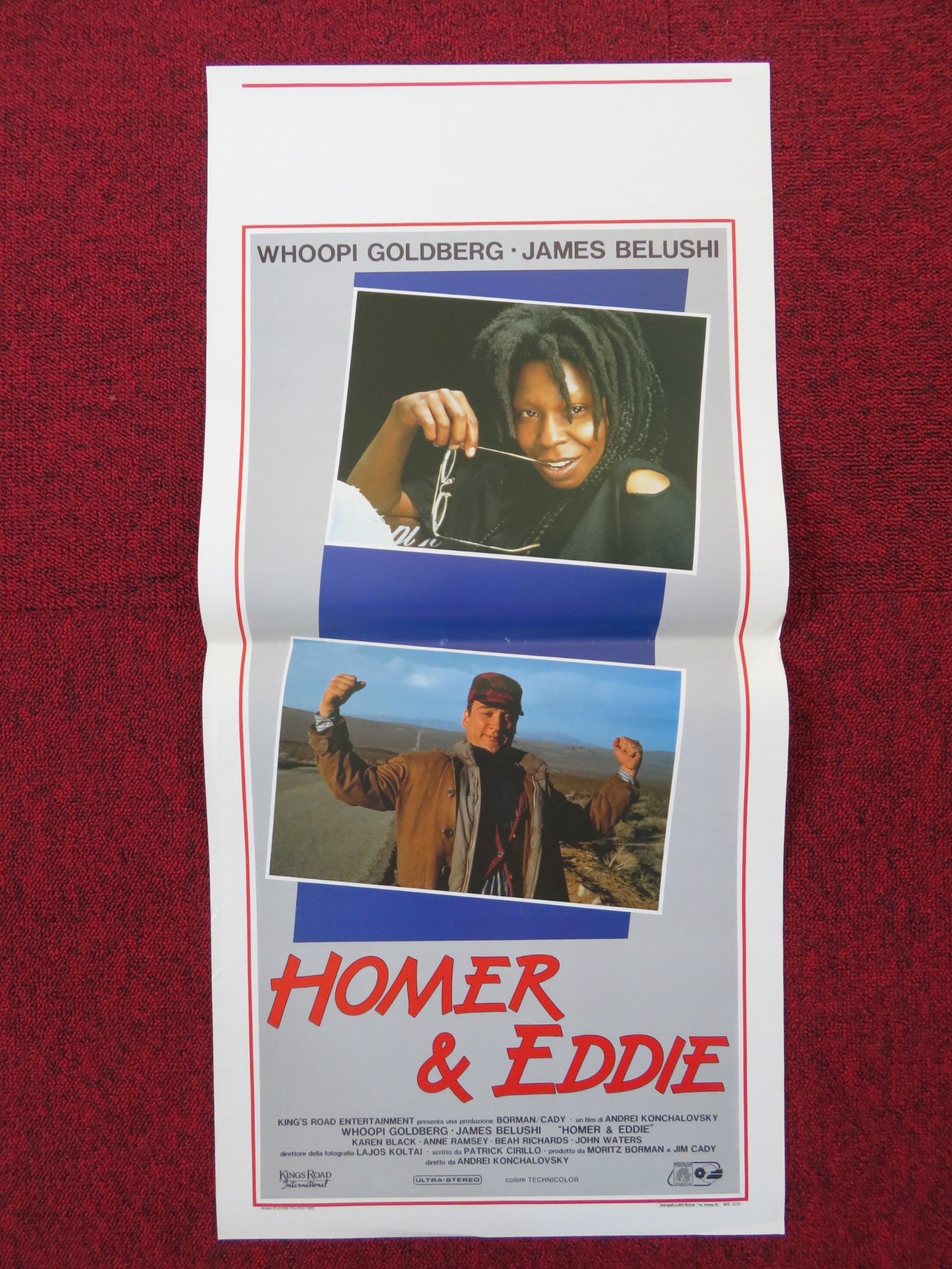 HOMER AND EDDIE ITALIAN LOCANDINA POSTER WHOOPI GOLDBERG JAMES BELUSHI 1989 Rendezvous Cinema Movie posters