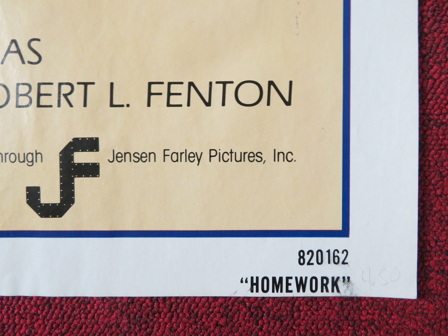 HOMEWORK FOLDED US ONE SHEET POSTER JOAN COLLINS MICHAEL MORGAN 1982 Rendezvous Cinema Movie posters