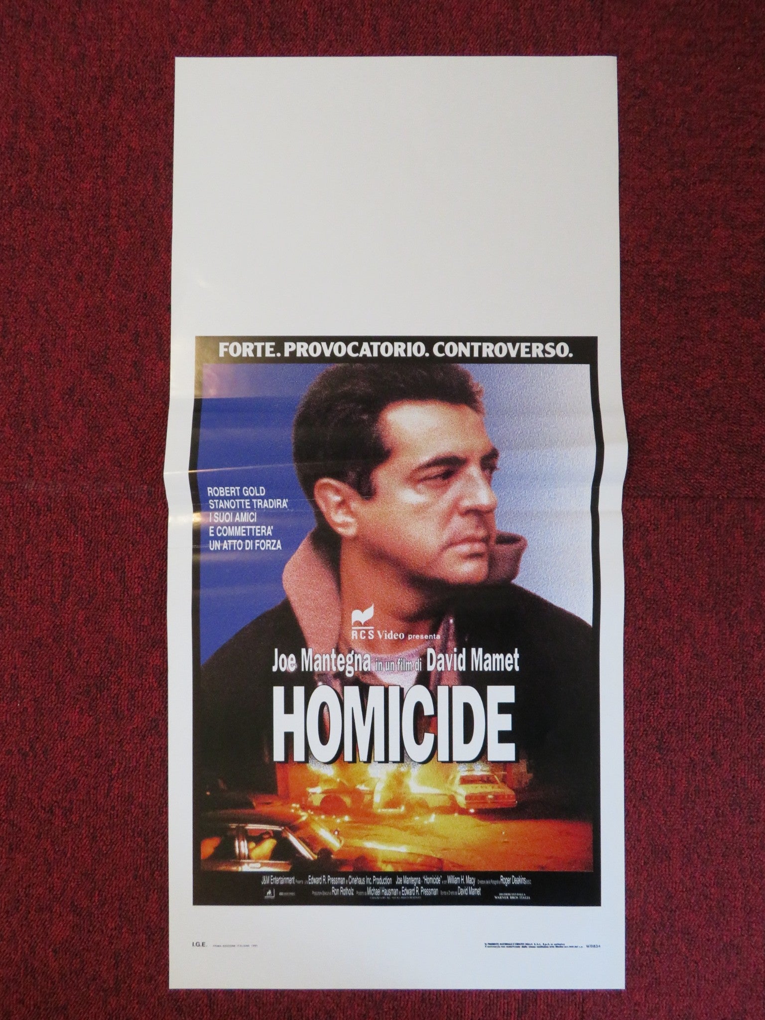 HOMICIDE ITALIAN LOCANDINA POSTER JOE MANTEGNA 1991 Rendezvous Cinema Movie posters