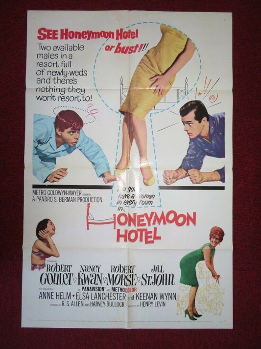HONEYMOON HOTEL FOLDED US ONE SHEET POSTER ROBERT GOULET NANCY KWAN 1964 - Rendezvous Cinema