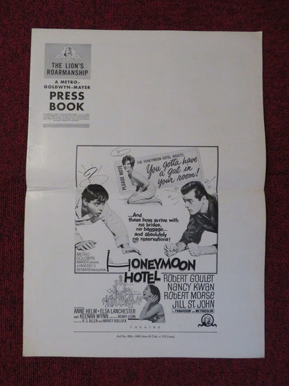 HONEYMOON HOTEL UNCUT MGM FOLDED PRESS BOOK ROBERT GOULET NANCY KWAN 1964 Rendezvous Cinema Movie posters