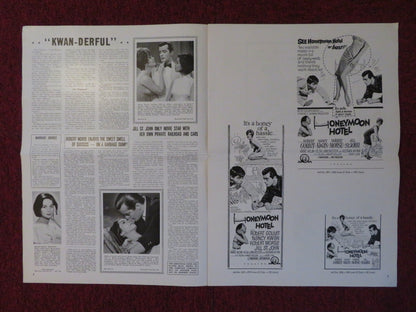 HONEYMOON HOTEL UNCUT MGM FOLDED PRESS BOOK ROBERT GOULET NANCY KWAN 1964 Rendezvous Cinema Movie posters