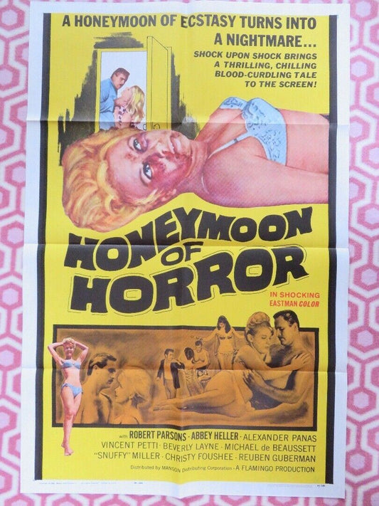 HONEYMOON OF HORROR US ONE SHEET POSTER ROBERT PARSONS ABBEY HELLER Movie posters