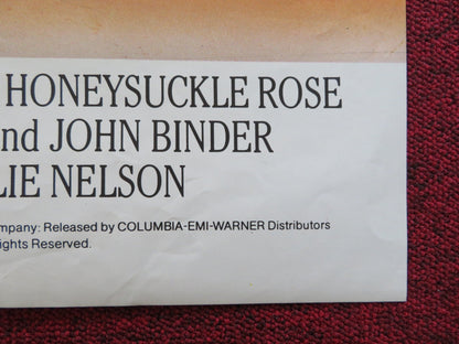 HONEYSUCKLE ROSE UK QUAD POSTER FOLDED WILLIE NELSON DYAN CANNON 1981 Rendezvous Cinema Movie posters