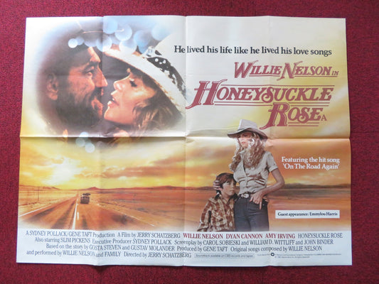 HONEYSUCKLE ROSE UK QUAD POSTER FOLDED WILLIE NELSON DYAN CANNON 1981 Rendezvous Cinema Movie posters