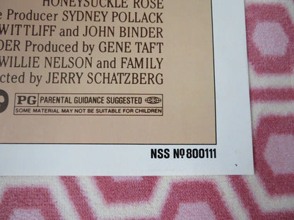 HONEYSUCKLE ROSE US ORIGINAL ONE SHEET POSTER WILLIE NELSON AMY IRVING Movie posters