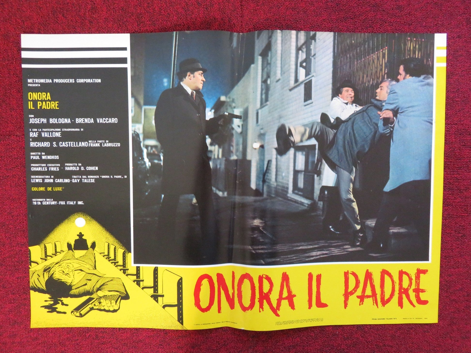 HONOR THY FATHER - B ITALIAN FOTOBUSTA POSTER JOSEPH BOLOGNA B. VACCARO 1973 Rendezvous Cinema Movie posters