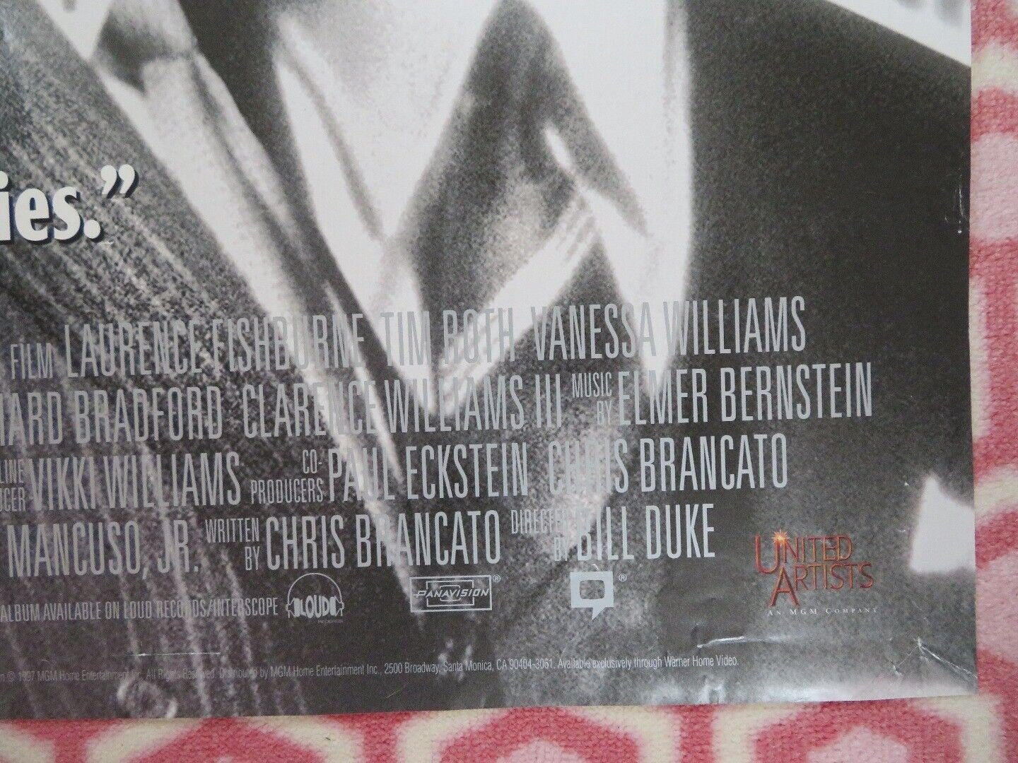 HOODLUM FOLDED US ONE SHEET POSTER TIM ROTH VANESSA WILLIAMS 1997 Movie posters