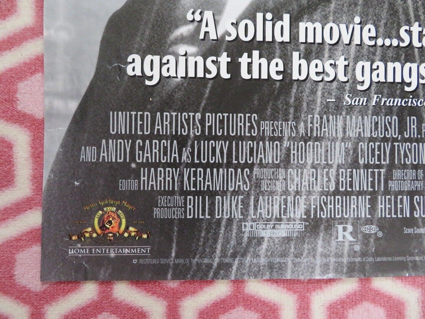 HOODLUM FOLDED US ONE SHEET POSTER TIM ROTH VANESSA WILLIAMS 1997 Movie posters