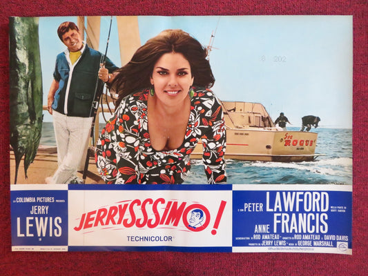 HOOK, LINE AND SINKER - B ITALIAN FOTOBUSTA POSTER JERRY LEWIS P. LAWFORD 1969 Rendezvous Cinema Movie posters