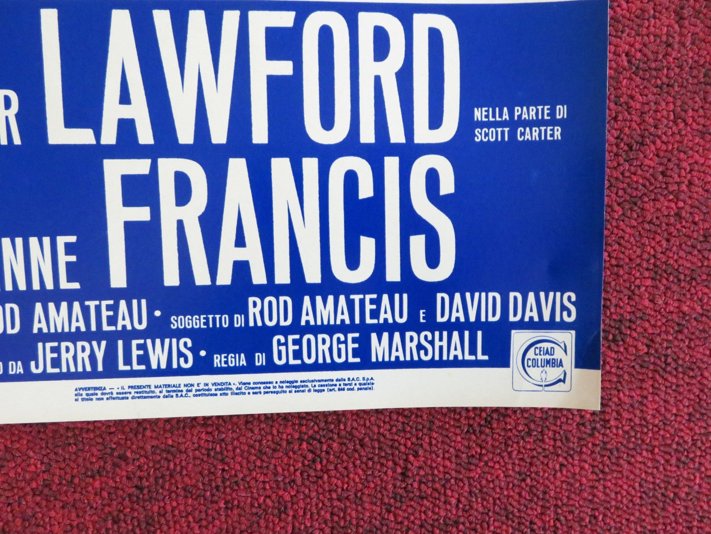 HOOK, LINE AND SINKER - D ITALIAN FOTOBUSTA POSTER JERRY LEWIS P. LAWFORD 1969 Rendezvous Cinema Movie posters