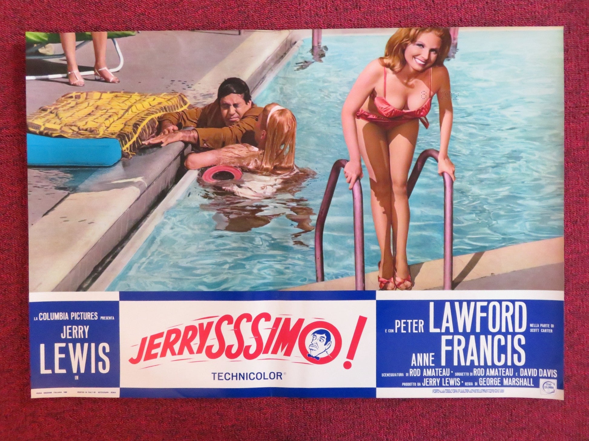 HOOK, LINE AND SINKER - D ITALIAN FOTOBUSTA POSTER JERRY LEWIS P. LAWFORD 1969 Rendezvous Cinema Movie posters