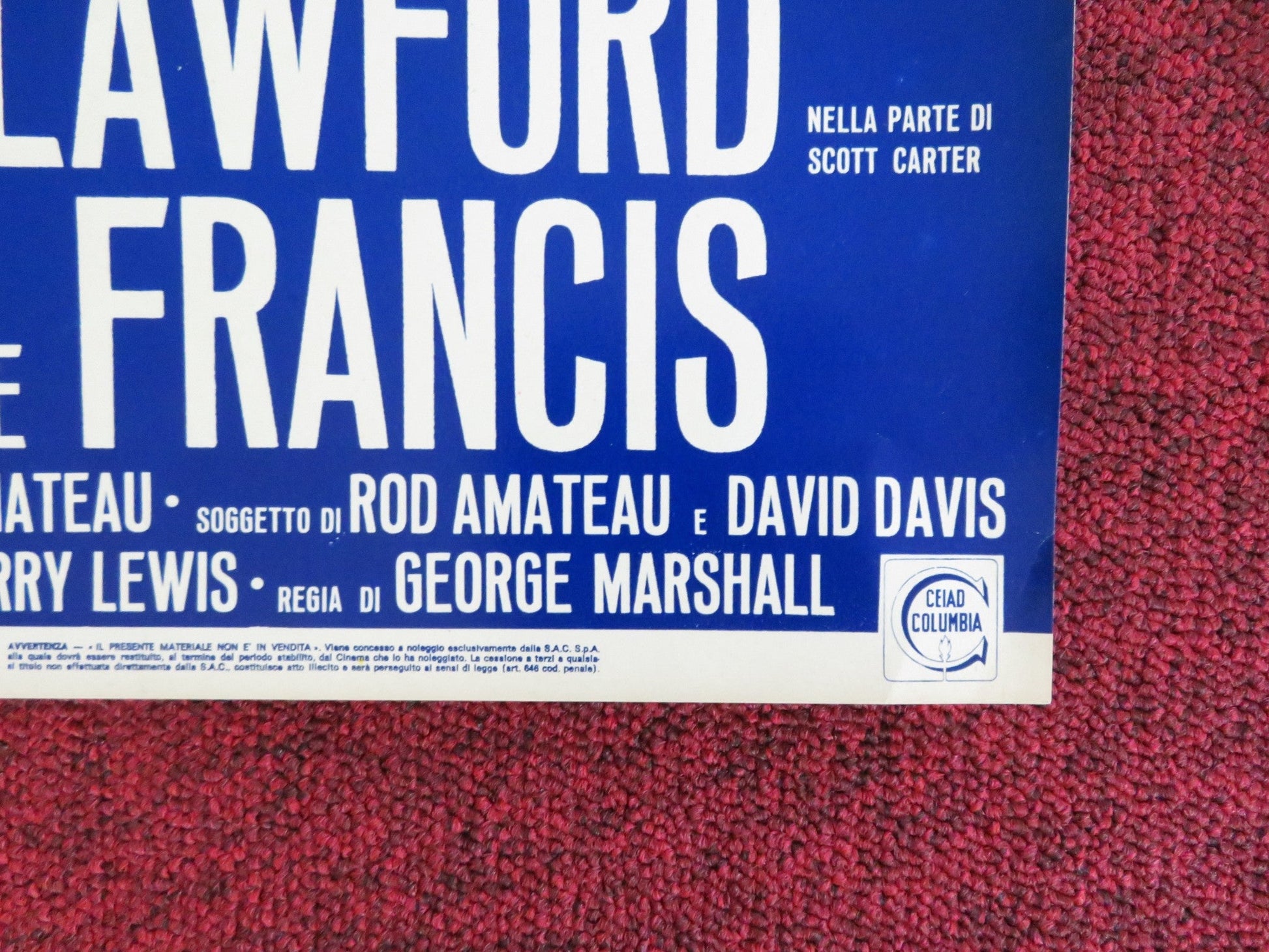 HOOK, LINE AND SINKER - E ITALIAN FOTOBUSTA POSTER JERRY LEWIS P. LAWFORD 1969 Rendezvous Cinema Movie posters