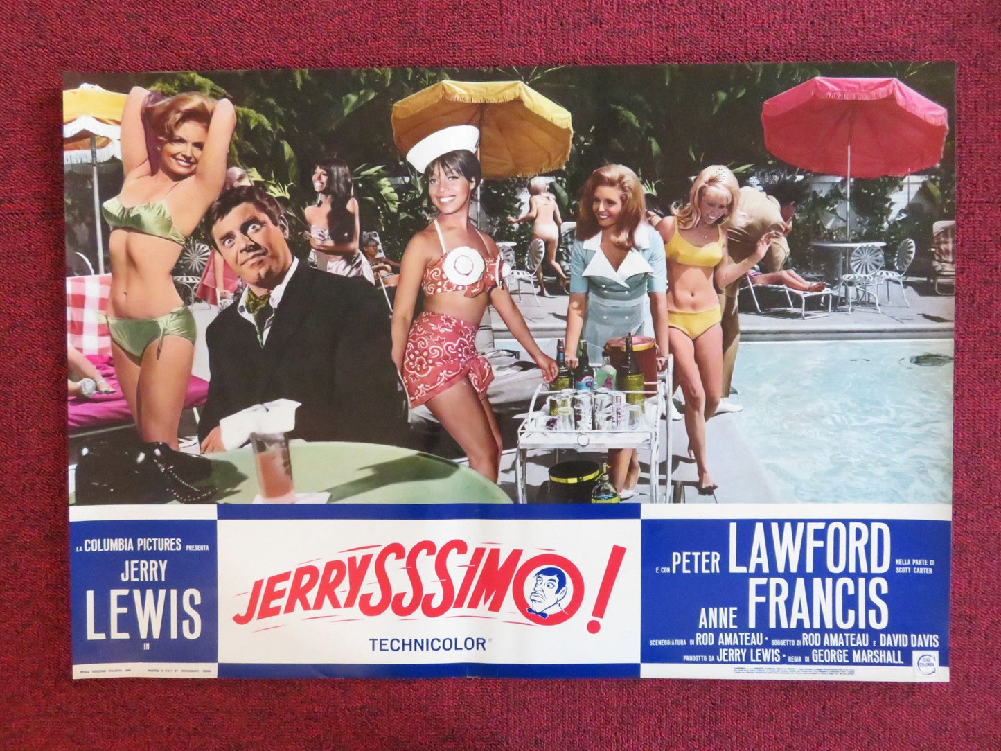 HOOK, LINE AND SINKER - E ITALIAN FOTOBUSTA POSTER JERRY LEWIS P. LAWFORD 1969 Rendezvous Cinema Movie posters