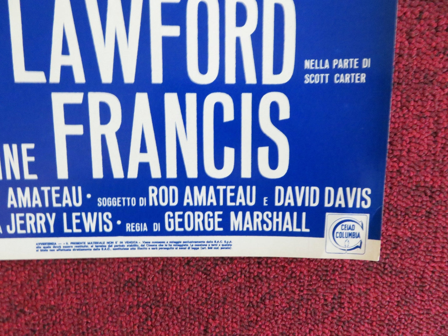 HOOK, LINE AND SINKER - F ITALIAN FOTOBUSTA POSTER JERRY LEWIS P. LAWFORD 1969 Rendezvous Cinema Movie posters