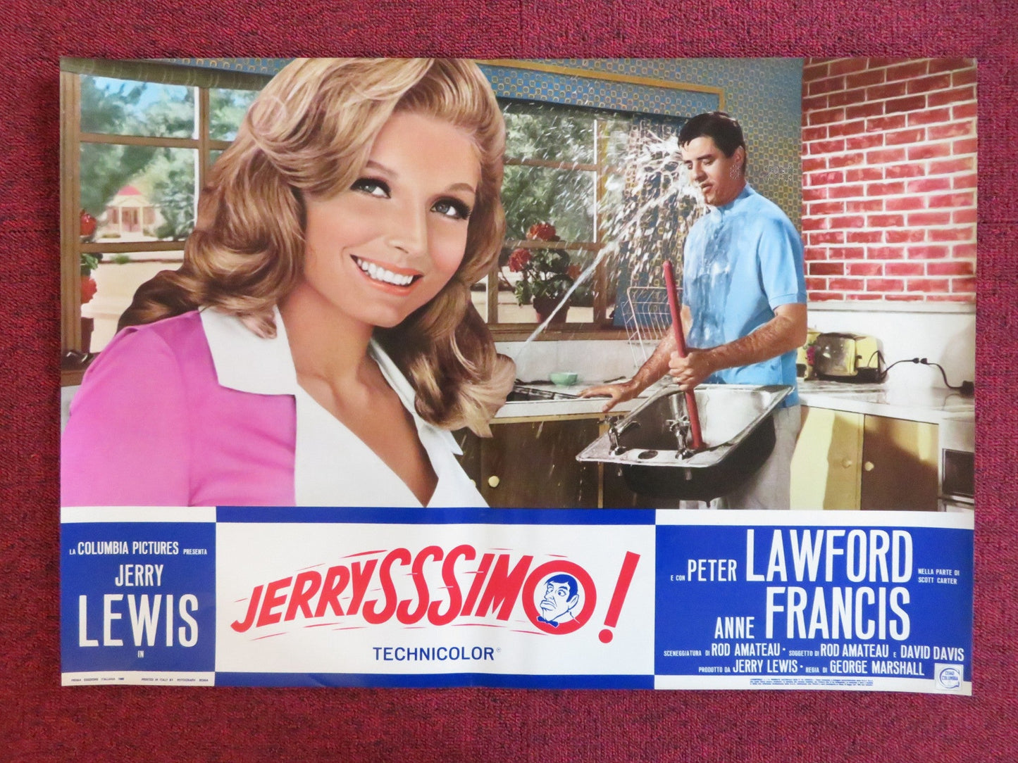 HOOK, LINE AND SINKER - F ITALIAN FOTOBUSTA POSTER JERRY LEWIS P. LAWFORD 1969 Rendezvous Cinema Movie posters