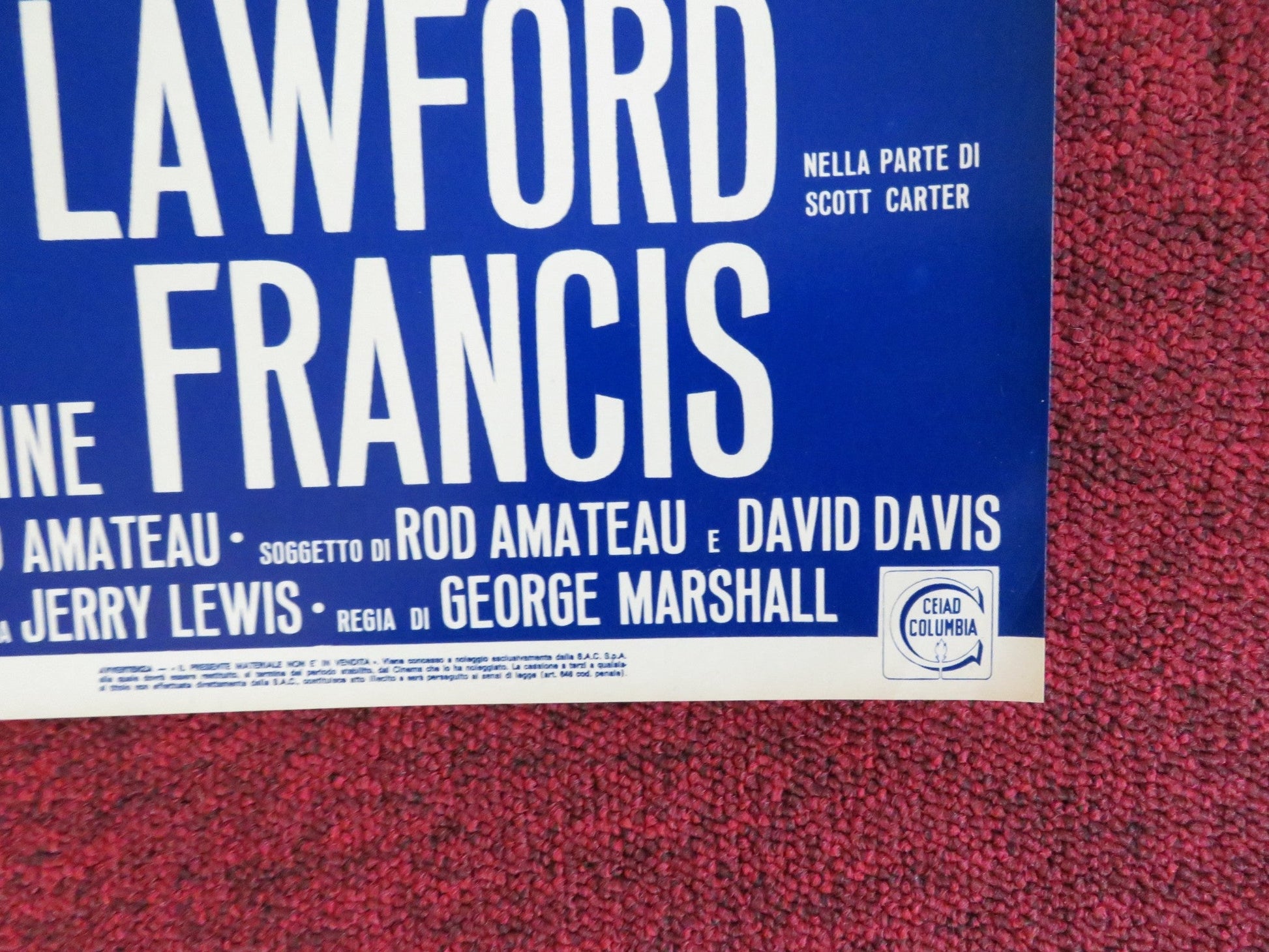 HOOK, LINE AND SINKER - G ITALIAN FOTOBUSTA POSTER JERRY LEWIS P. LAWFORD 1969 Rendezvous Cinema Movie posters