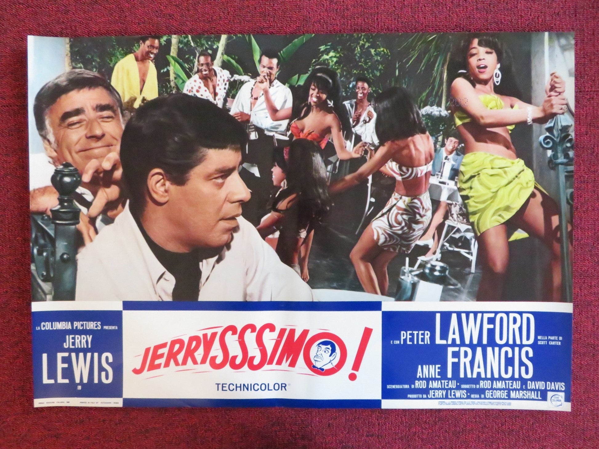 HOOK, LINE AND SINKER - G ITALIAN FOTOBUSTA POSTER JERRY LEWIS P. LAWFORD 1969 Rendezvous Cinema Movie posters