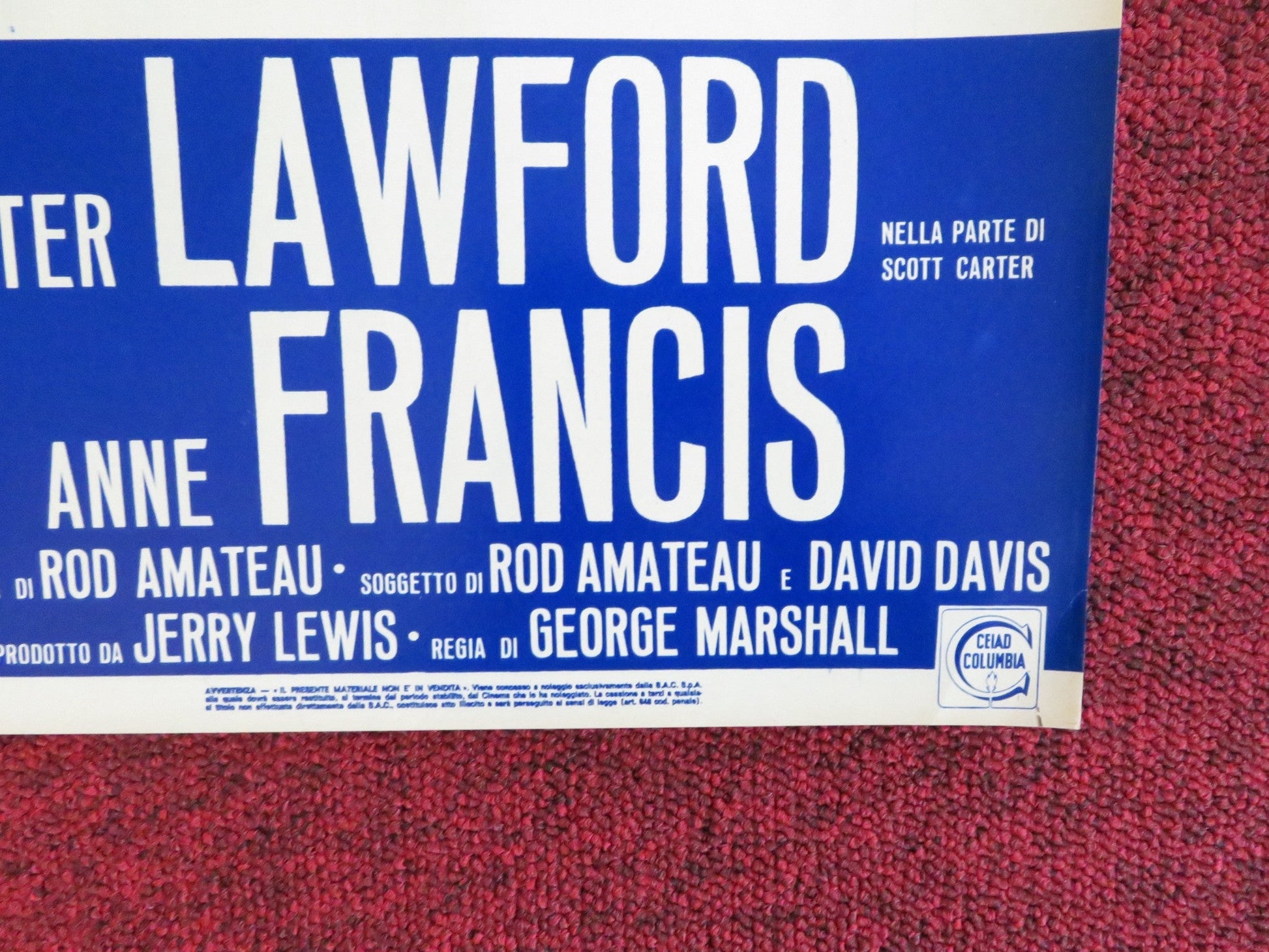 HOOK, LINE AND SINKER - H ITALIAN FOTOBUSTA POSTER JERRY LEWIS P. LAWFORD 1969 Rendezvous Cinema Movie posters