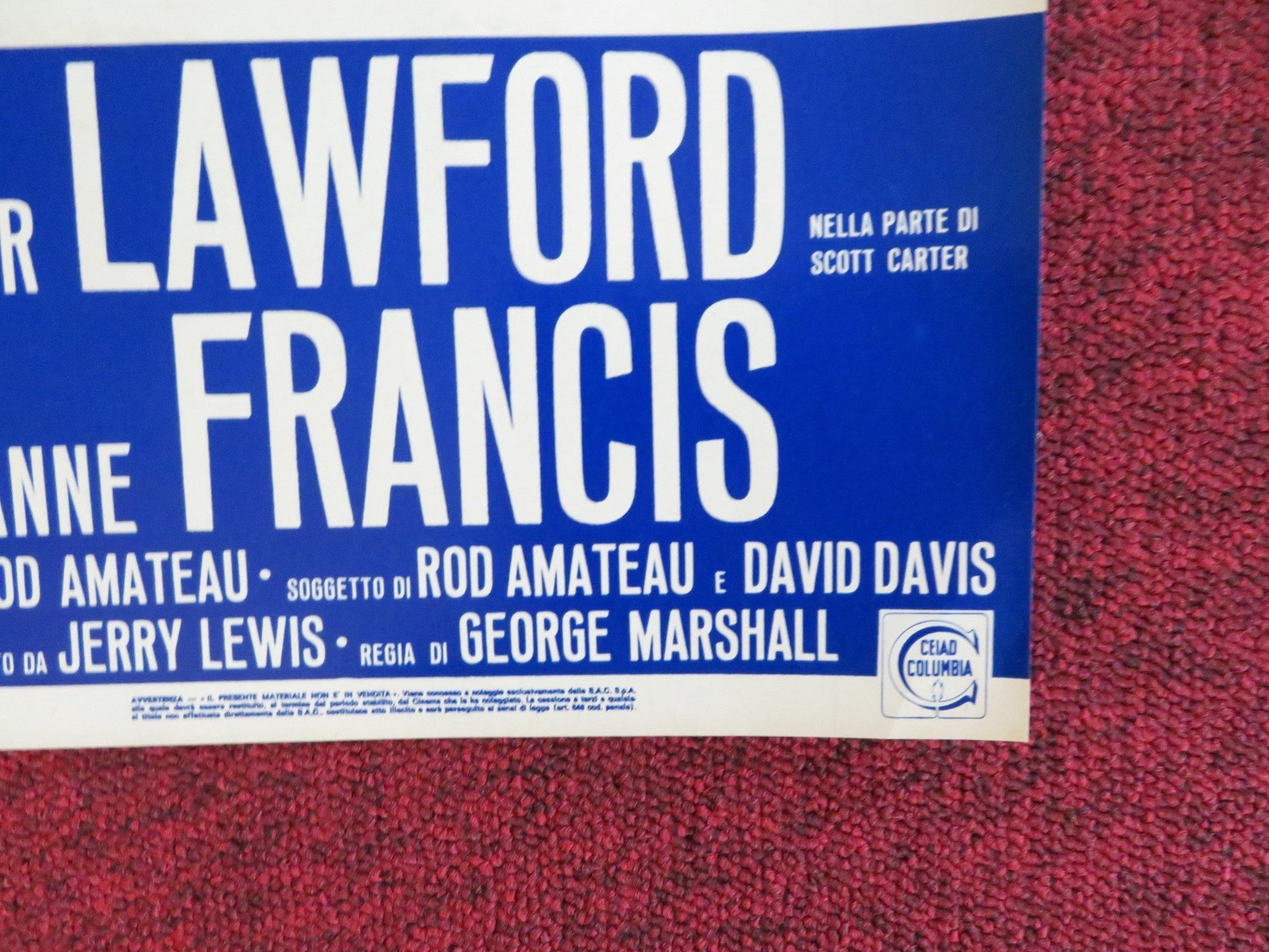 HOOK, LINE AND SINKER - I ITALIAN FOTOBUSTA POSTER JERRY LEWIS P. LAWFORD 1969 Rendezvous Cinema Movie posters