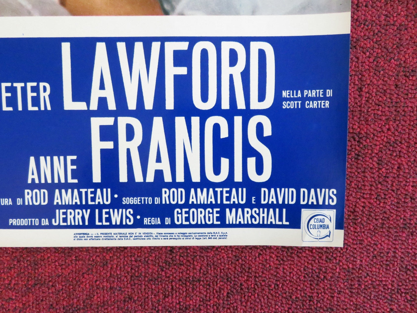 HOOK, LINE AND SINKER - J ITALIAN FOTOBUSTA POSTER JERRY LEWIS P. LAWFORD 1969 Rendezvous Cinema Movie posters