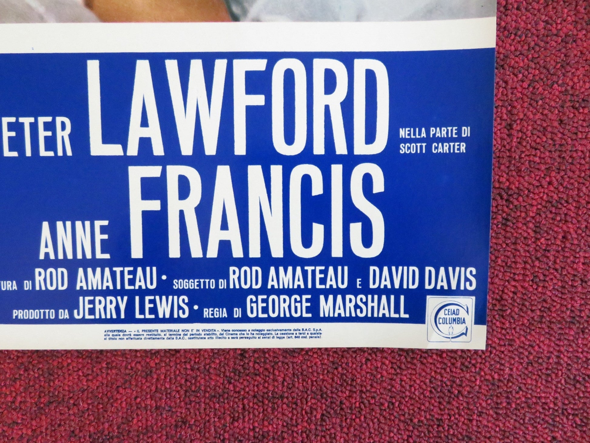 HOOK, LINE AND SINKER - J ITALIAN FOTOBUSTA POSTER JERRY LEWIS P. LAWFORD 1969 Rendezvous Cinema Movie posters