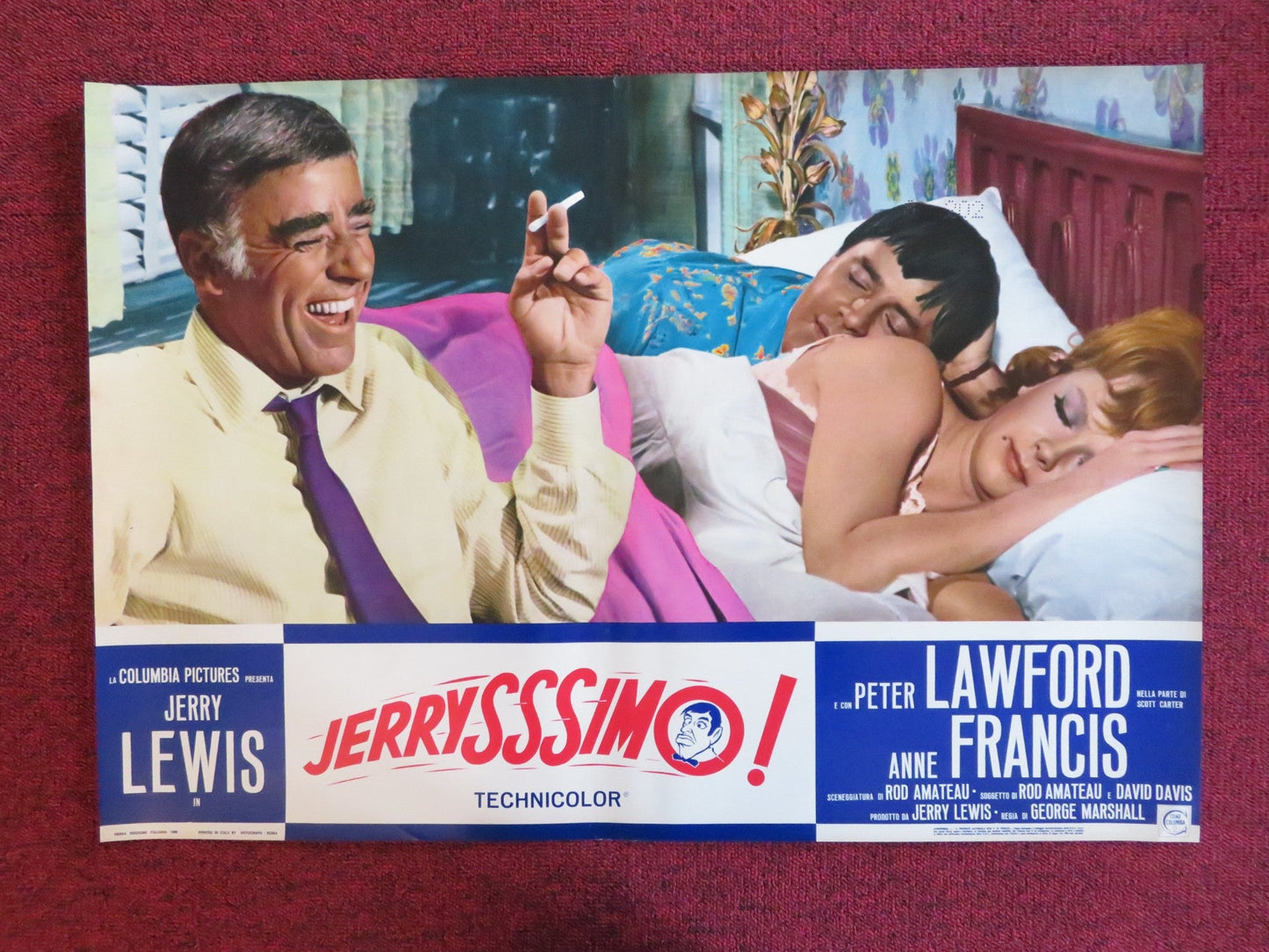 HOOK, LINE AND SINKER - J ITALIAN FOTOBUSTA POSTER JERRY LEWIS P. LAWFORD 1969 Rendezvous Cinema Movie posters