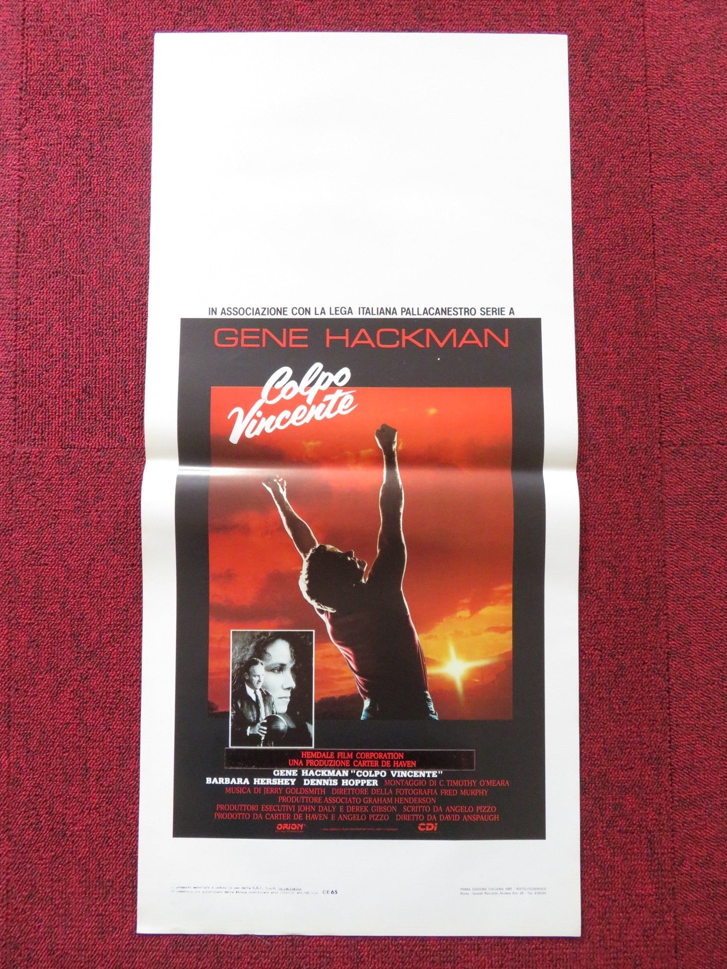 HOOSIERS ITALIAN LOCANDINA POSTER GENE HACKMAN DENNIS HOPPER 1986 Rendezvous Cinema Movie posters