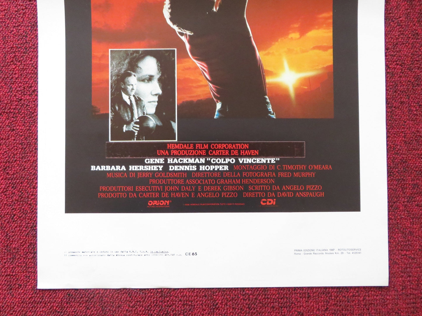 HOOSIERS ITALIAN LOCANDINA POSTER GENE HACKMAN DENNIS HOPPER 1986 Rendezvous Cinema Movie posters