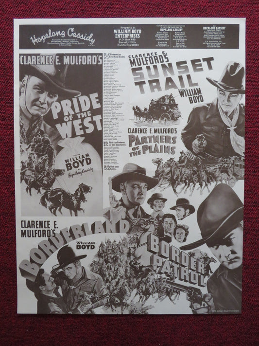 HOPALONG CASSIDY POSTER WILLIAM BOYD CLARENCE E.MULFORD 1976 Rendezvous Cinema Movie posters