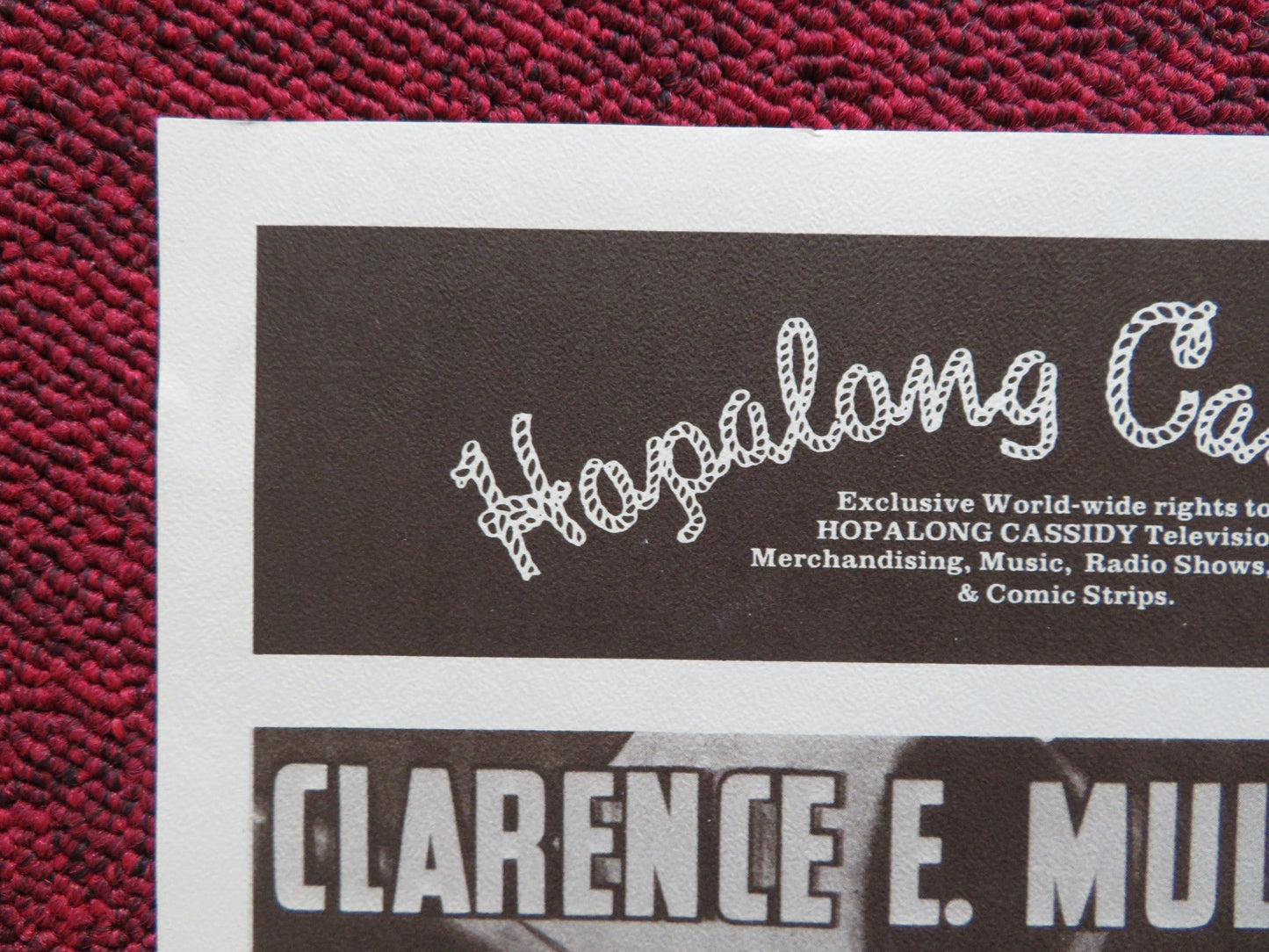 HOPALONG CASSIDY POSTER WILLIAM BOYD CLARENCE E.MULFORD 1976 Rendezvous Cinema Movie posters