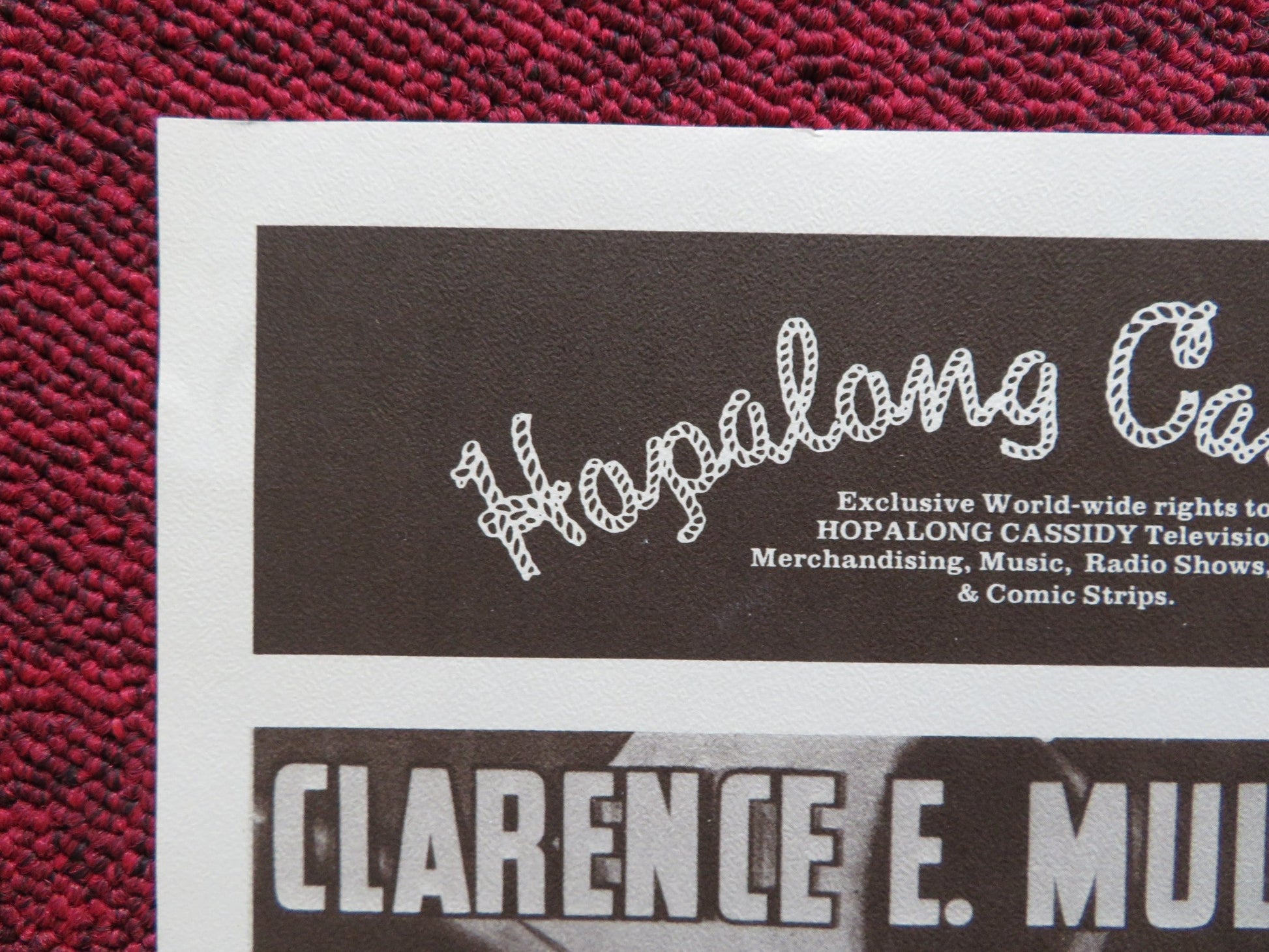 HOPALONG CASSIDY POSTER WILLIAM BOYD CLARENCE E.MULFORD 1976 Rendezvous Cinema Movie posters