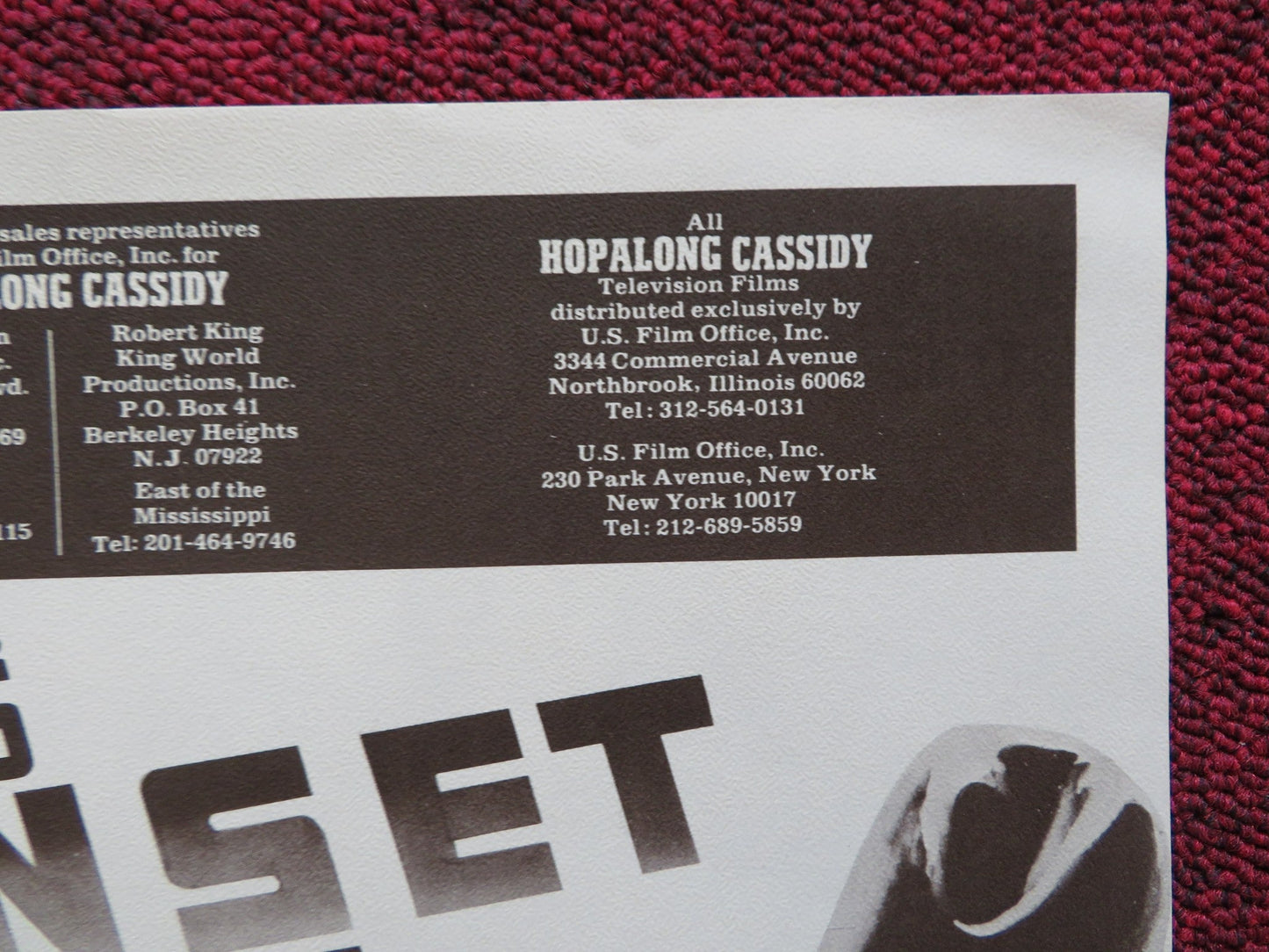 HOPALONG CASSIDY POSTER WILLIAM BOYD CLARENCE E.MULFORD 1976 Rendezvous Cinema Movie posters