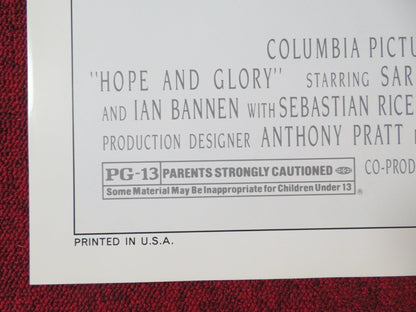 HOPE AND GLORY FOLDED US ONE SHEET POSTER SARAH MILES DAVID HAYMAN 1987 Rendezvous Cinema Movie posters