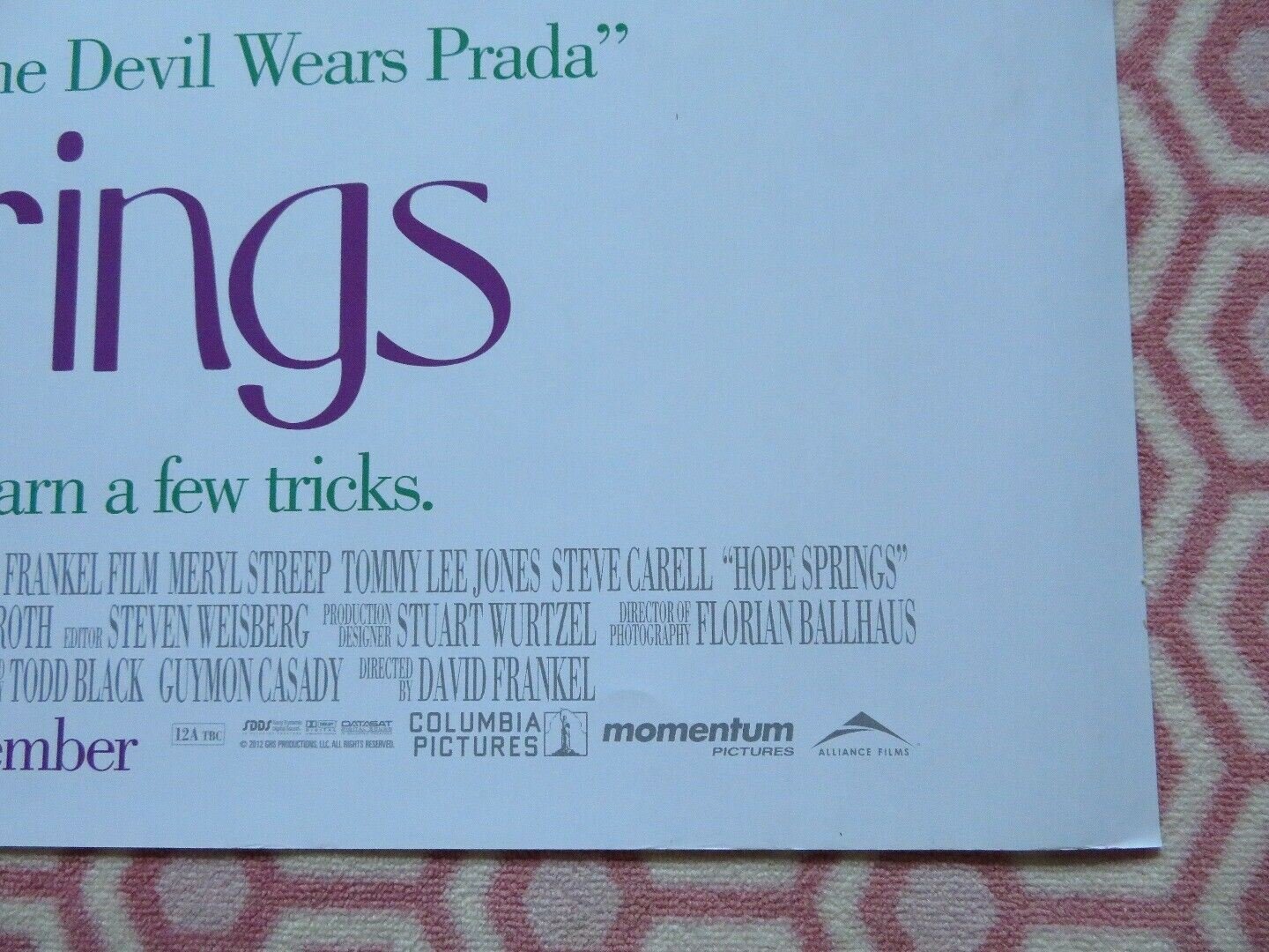 HOPE SPRINGS QUAD (30"x 40") ROLLED POSTER MERYL STREEP TOMMY LEE JONES 2012 Movie posters