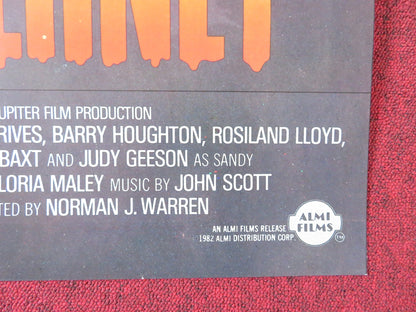 HORROR PLANET - B US TRI FOLDED ONE SHEET ROLLED POSTER ROBIN CLARKE 1981 Rendezvous Cinema Movie posters