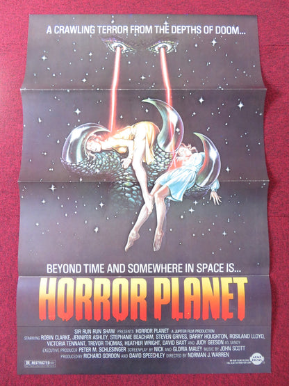 HORROR PLANET - B US TRI FOLDED ONE SHEET ROLLED POSTER ROBIN CLARKE 1981 Rendezvous Cinema Movie posters