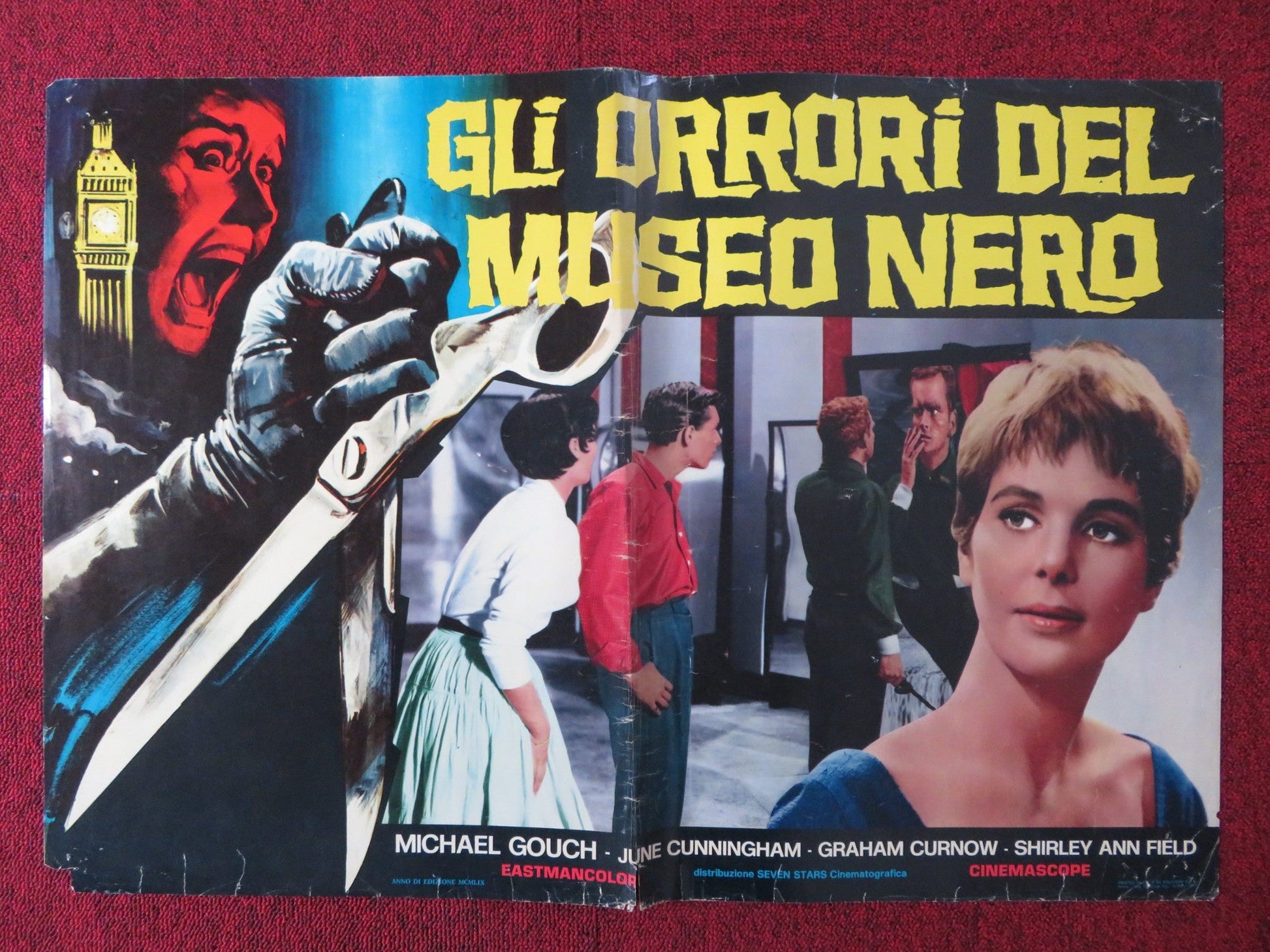 HORRORS OF THE BLACK MUSEUM - A ITALIAN FOTOBUSTA POSTER MICHAEL GOUGH 1959 Rendezvous Cinema Movie posters