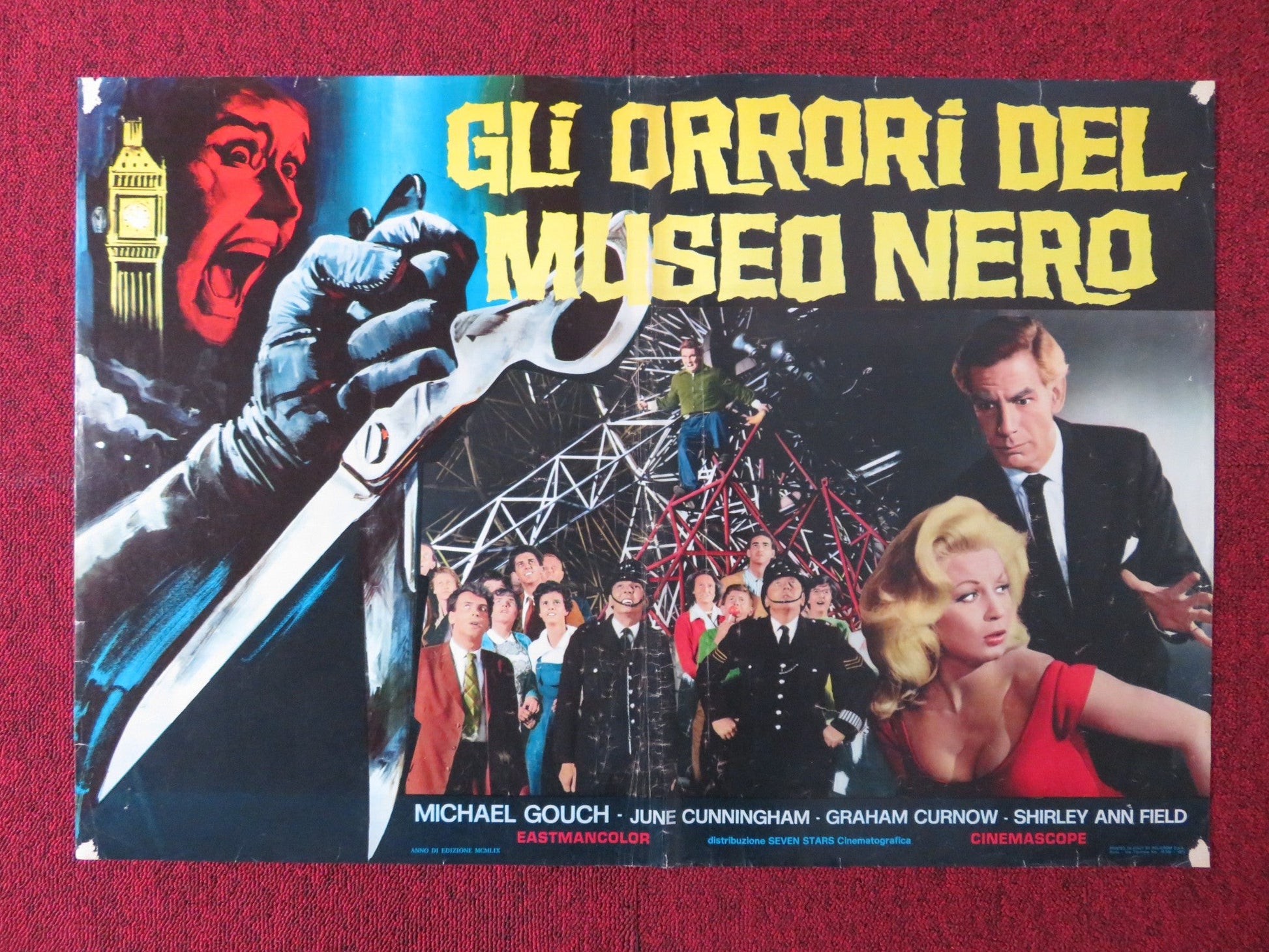 HORRORS OF THE BLACK MUSEUM - B ITALIAN FOTOBUSTA POSTER MICHAEL GOUGH 1959 Rendezvous Cinema Movie posters