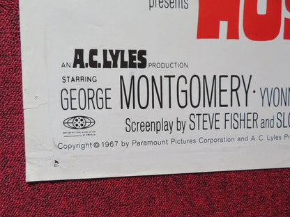 HOSTILE GUNS FOLDED US ONE SHEET POSTER GEORGE MONTGOMERY 1967 Movie posters