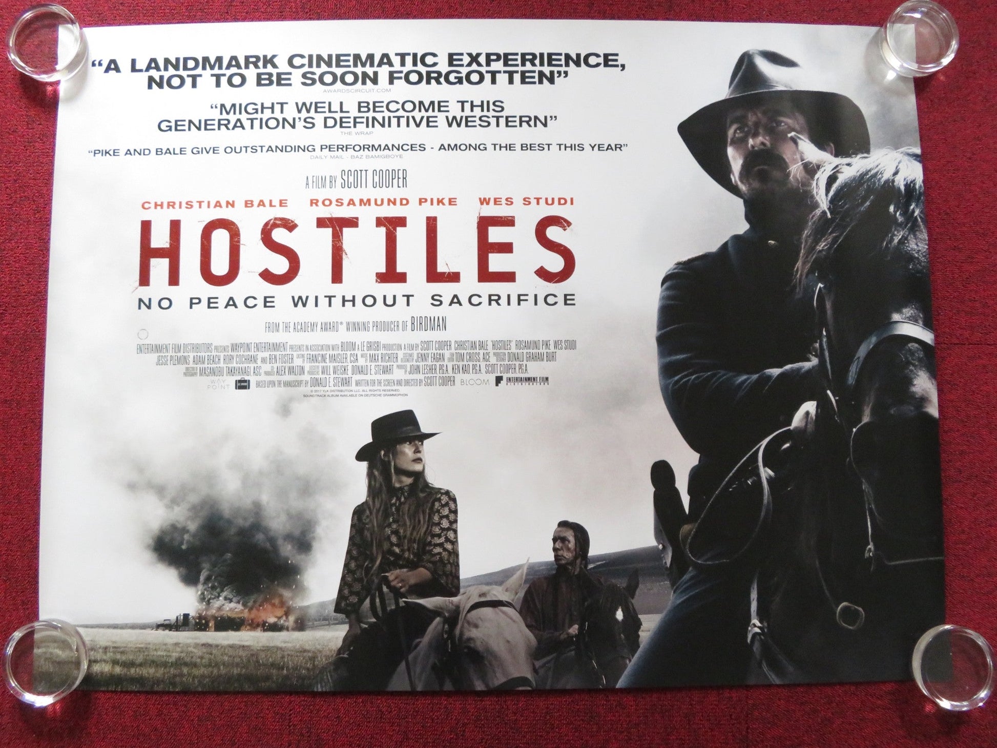 HOSTILES UK QUAD ROLLED POSTER CHRISTIAN BALE ROSAMUND PIIKE 2017 Rendezvous Cinema Movie posters