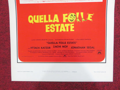 HOT BUBBLEGUM ITALIAN LOCANDINA POSTER YFTACH KATZUR ZACHI NOY 1981 Rendezvous Cinema Movie posters