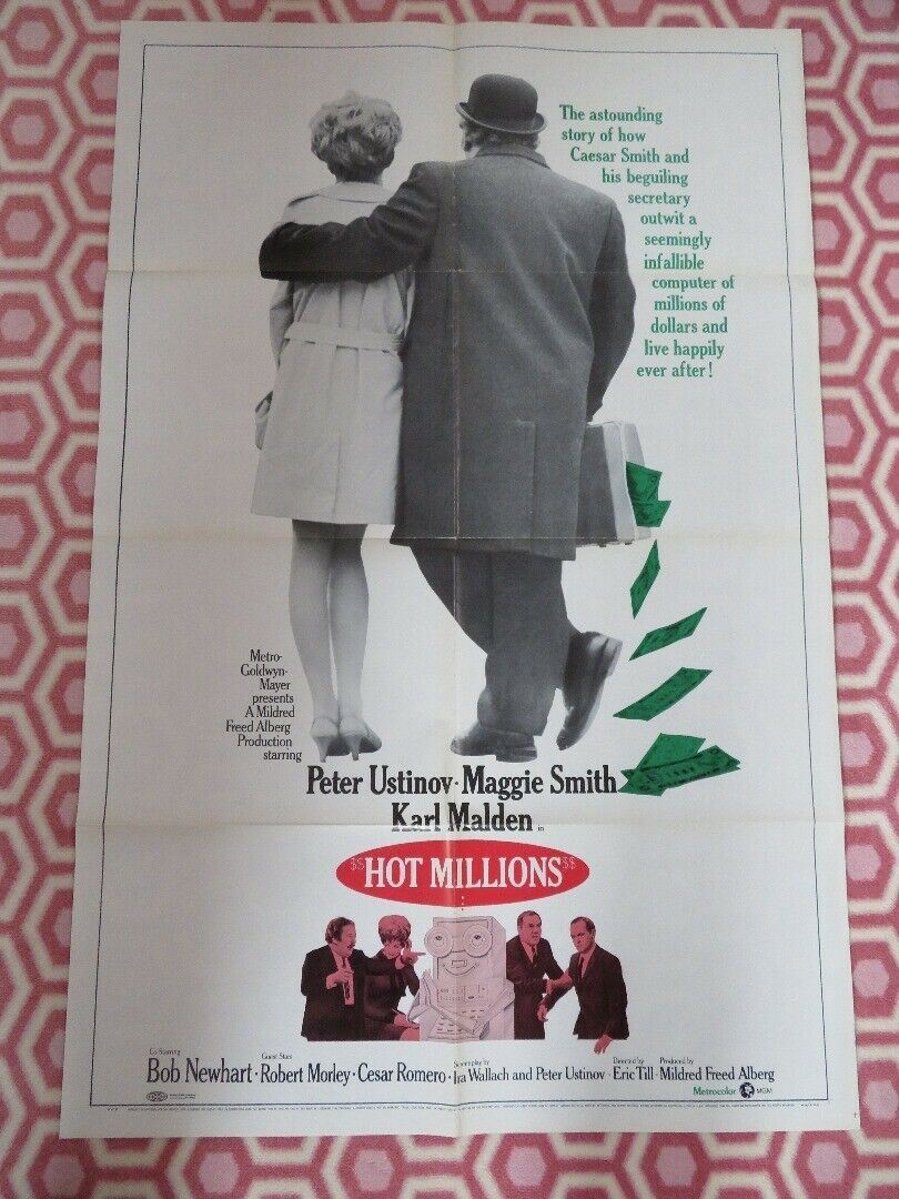 HOT MILLIONS US ORIGINAL ONE SHEET POSTER USTINOV MAGGIE SMITH RARE Movie posters